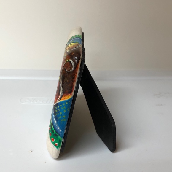 Colorful picture Frame Small ceramic handpainted Leaves tropical floral - Picture 7 of 7